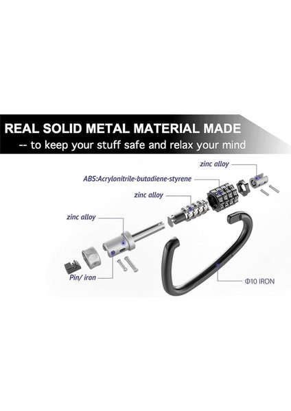 Kombinasyon Kilitleri 4 Haneli Ağır Hizmet Tipi Karabiner Klipler Döngüsel Bisiklet Güvenlik Kablosu Kilidi Için D Şeklinde Kod Kilidi (Yurt Dışından) fırsatları