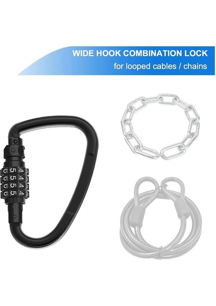 Kombinasyon Kilitleri 4 Haneli Ağır Hizmet Tipi Karabiner Klipler Döngüsel Bisiklet Güvenlik Kablosu Kilidi Için D Şeklinde Kod Kilidi (Yurt Dışından) indirimleri