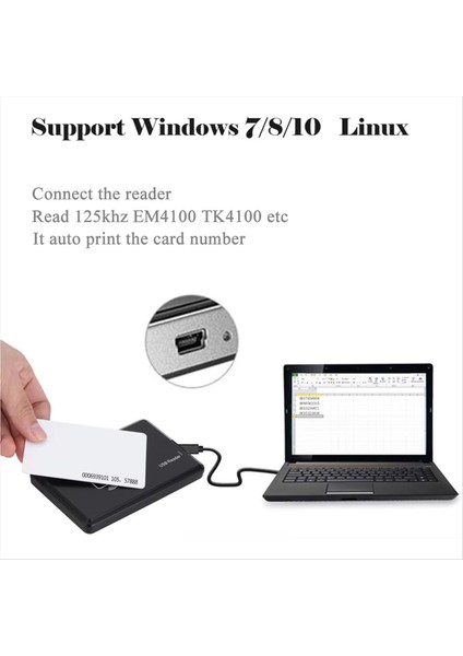 USB Rfıd Okuyucu 125KHZ EM4100 Id Temassız Hassasiyet Akıllı Kart Okuyucu TK4100 Destek Penceresi Sistemi Rfıd Okuyucu (Yurt Dışından) modelleri