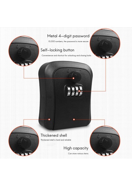 2x Anahtar Kilit Kutusu Duvara Monte Çinko Alaşım Anahtar Kutusu Hava Durumu Geçirmez 4 Haneli Kombinasyon Anahtar Depolama Kilit Kutusu (Yurt Dışından) fırsatları