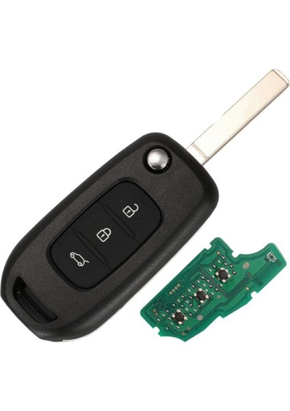 Araba 3 Düğmeler Katlama Uzaktan Kumanda Anahtarı PCF7961M 4A Chıp 433MHZ Tuş Va2 Anahtar Bıçağı Renault Megane 3 (Yurt Dışından)