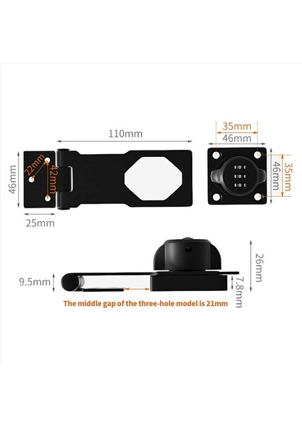 2x Ev Kabini Şifre Kilitleri Dolap Kapı Kombinasyonu Kilidi Kapı Kilidi Toka Kapı Dolabı Gizlilik Kilidi (Siyah) (Yurt Dışından) fırsatları