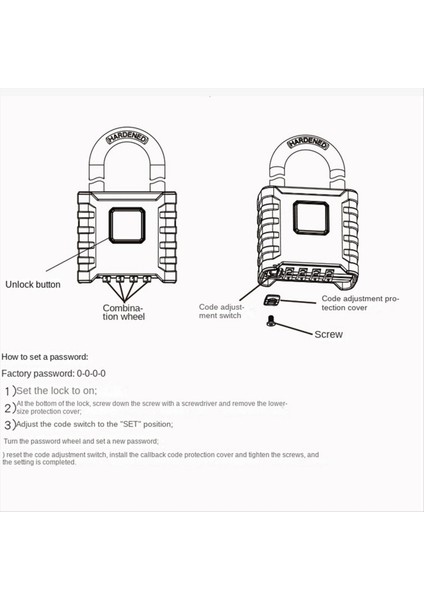 Ağır Hizmet Tipi Kombinasyon Asma Kilit Dış Mekan Asma Kilit Dolaplar Için Mekanik Kombinasyon Kilidi Kapılar (Siyah) (Yurt Dışından) fiyatları
