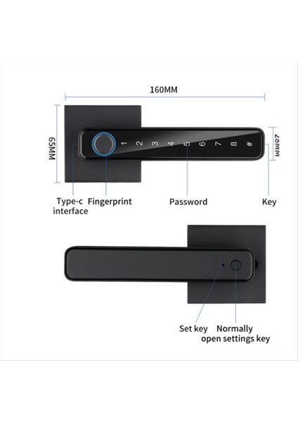Biyometrik Parmak Izi Akıllı Ev Kapı Kilidi Şifre Dijital Kilit Kontrolü Siyah (C) (Yurt Dışından) modelleri