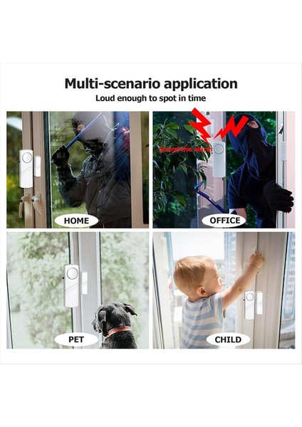 4pcs Güvenlik Kapı Pencere Alarmı Kablosuz Kapı Pencere Hırsız Alarmı Ofis Penceresi Havuzu Için Kapı Zili Alarmları (Yurt Dışından) fırsatları