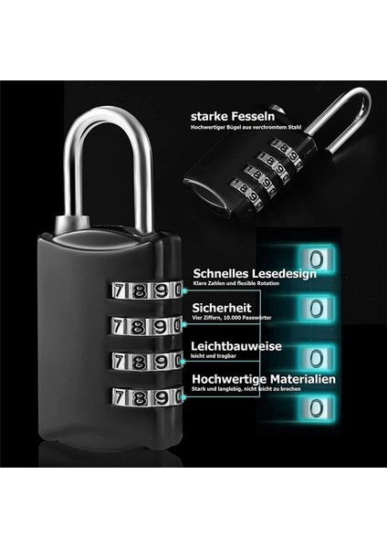 Kombinasyon Kilitler Metal Kodu ile 4 Baslı Kilidi Kilidi Kilit Hava Durumu Tabanlı Bavul Kilidi Kilit Soyunma Salonu Beyaz (Yurt Dışından) fırsatları