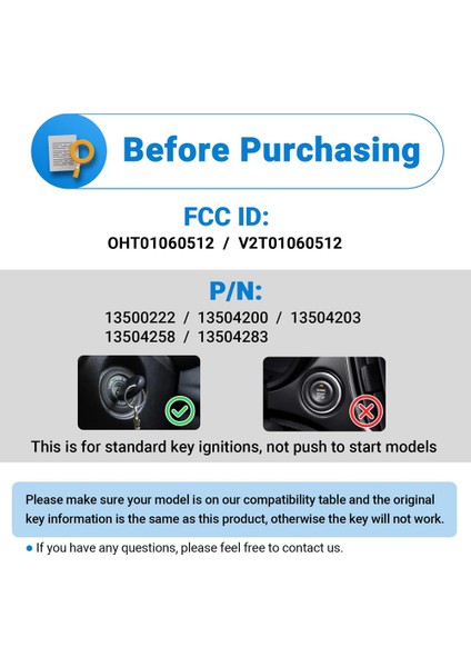 Car Key Fob Chevy Cruze Equinox Camaro Impala Malibu Sonic Buick Lacrosse Regal Verano OHT01060512 (Yurt Dışından) fiyatları