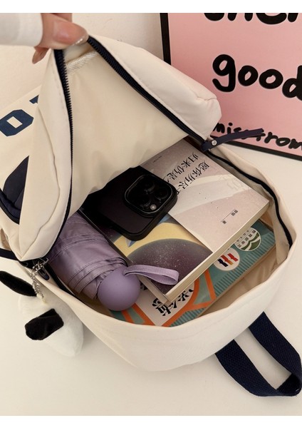 Çocuk Sırt Çantası Seyahat Sırt Çantası, Erkek ve Kız Öğrenciler Için Kontrast Renkli Harf Makamı Okul Çantası (Yurt Dışından) indirimleri