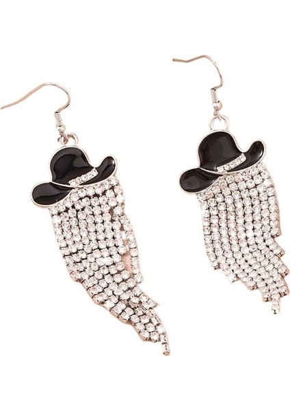 Kolye Uçlu Batı Tarzı Çizme Küpeler, 925 Ayar Gümüş, Püsküllü Küpeler (Set 3) (Yurt Dışından)