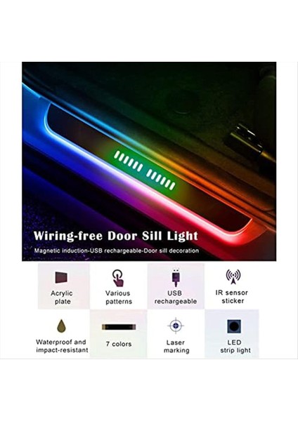 Araba LED Kapı Pedalı Işığı Araba LED Kapı Eşik Işığı Araba Otomatik Sensör Kablosuz Kapı Işığı Ön+Arka 4 Pc (Yurt Dışından) fırsatları