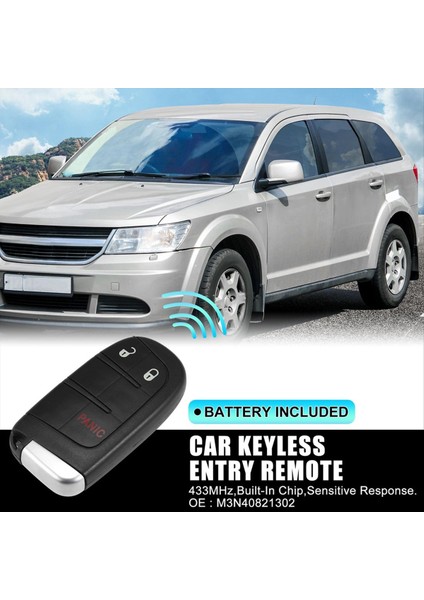 Chrysler Için Anahtar Fob Anahtarsız Giriş Uzaktan 300 Dodge Charger Challenger Dart Yolculuğu M3N-40821302 3 Düğmeler 433MHZ ID46 (Yurt Dışından) modelleri