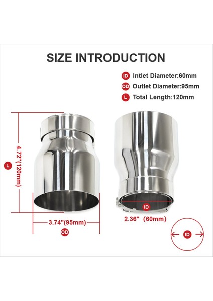 2pcs Egzoz Ucu Susturucu ID60MM Bmw F22 F23 M235I M240I F20 F20 F20 M135I M140I F30 F31 M335I M340I F32 F33 F36 (Yurt Dışından) fırsatları