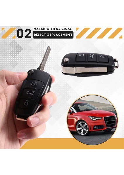 Audi A3 A4 Tt ID48 Chıp 433MHZ Için Araba Akıllı Uzaktan Anahtar 3 Düğmesi (Yurt Dışından) indirimleri