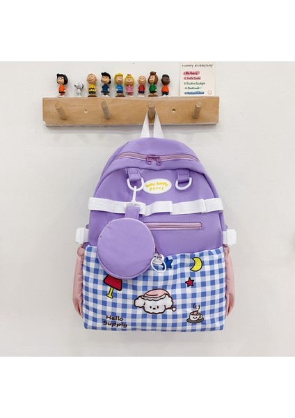 Büyük Kapasiteli Çocuk Sırt Çantası Kontrast Renk Erkek ve Kız Öğrenci Çantası Anaokulu Ilkokul Çantası Çocuk Sırt (Yurt Dışından)