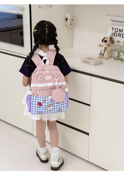 Büyük Kapasiteli Çocuk Sırt Çantası Kontrast Renk Erkek ve Kız Öğrenci Çantası Anaokulu Ilkokul Çantası Çocuk Sırt (Yurt Dışından) modelleri