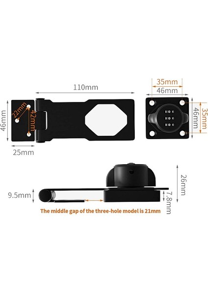 Ev Kabini Şifre Kilitleri Kabine Kapı Kombinasyonu Kilidi Kapı Kilidi Toka Kapı Dolabı Gizlilik Kilidi (Siyah) (Yurt Dışından) fiyatları