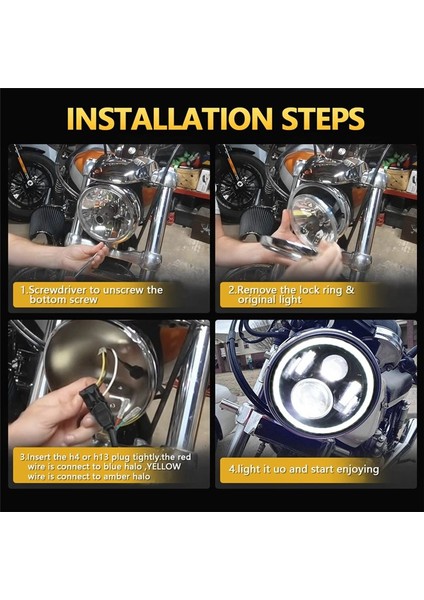 7 Inç 100W Araba LED Farlar Drl Dönüş Sinyal Işığı LED Halo Ring Angel Gözler Jk Tj Lj Cj H1 H2 (Yurt Dışından)