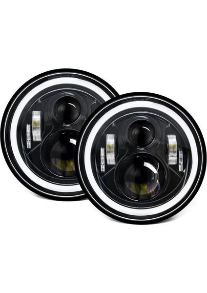7 Inç 100W Araba LED Farlar Drl Dönüş Sinyal Işığı LED Halo Ring Angel Gözler Jk Tj Lj Cj H1 H2 (Yurt Dışından) fırsatları