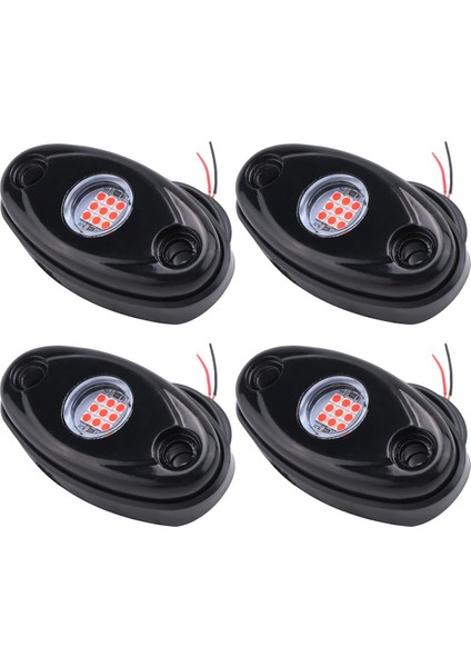 4 Kapsül LED Kaya Işıkları Kiti Su Geçirmez Raptor Atv Raptor Offroad Tekne-Kırmızı (Yurt Dışından)