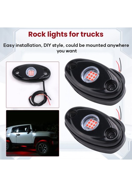 4 Kapsül LED Kaya Işıkları Kiti Su Geçirmez Raptor Atv Raptor Offroad Tekne-Kırmızı (Yurt Dışından) indirimleri