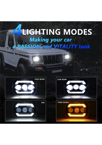 5x7 LED Farlar 180W 7x6 Farlar Sarı Dönüş Sinyali Yj Xj Kamyonlar Için Beyaz Drl H6054 H5054 H6054LL (Yurt Dışından) modelleri