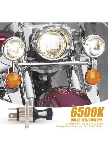 H4 Motosiklet 3030 LED Hi-Lo Far Far Kafası Işık Lambası Ampul 6500K 12-24V (Yurt Dışından) indirimleri