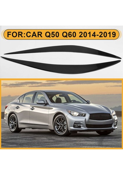 Araba Far Göz Kapakları Kaşa Kafa Işık Lambası Dekorasyon Çıkartmaları Infiniti Q50 Q60 2014-2019 (Yurt Dışından) fırsatları