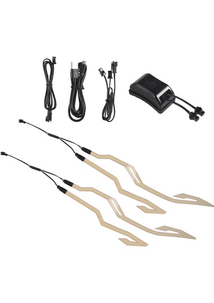 4-1 Arada Motosiklet Kask Gece Sürme Soğuk Işık Sinyali Yanıp Sönen Şerit LED Işıltılı Çıkartma Şeridi USB Şarj Cihazı (Buz Mavisi) (Yurt Dışından) fiyatları