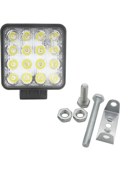 2x 48W 6000K LED Spot Işın Kare Iş Işıkları Lamba Traktör Suv Kamyon 4WD 12V 24V (Yurt Dışından) fiyatları