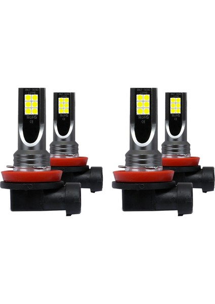 4pcs Araba H11 H8 H9 Cob 60W 6000K LED Far Sis Ampulleri Halojen Kitini Değiştirin Açık Beyaz Işık (Yurt Dışından)