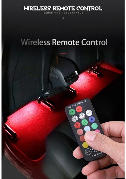 Araba LED Iç Ortam Işıkları USB Şerit Işıkları Kablosuz Uzak Rgb Ayak Işık Atmosfer Lambası Aksesuarları (Yurt Dışından) fırsatları