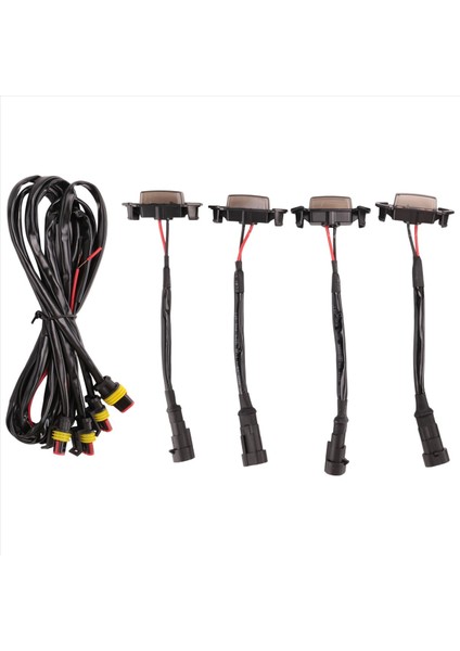 12V LED Gündüz Çalışan Işık Tacuma Orta Izgara Küçük Sarı Işık Bir Tow Dört Siyah Kılıf Sarı Işık (Yurt Dışından)