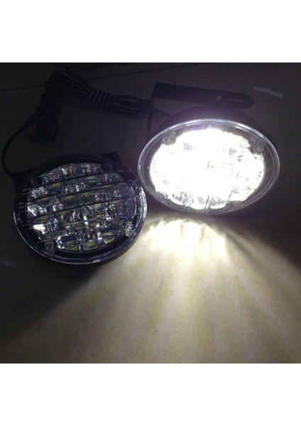 2pcs Dc 12V 18 LED Drl Drl Yuvarlak Araba Sis Lambası Sürüş Gündüz Çalışan Açık Beyaz (Yurt Dışından) modelleri
