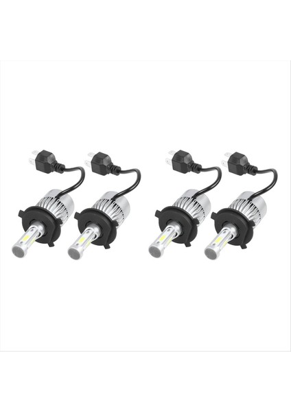2paır S2 H4 72W 8000LM LED Far Araba Hi/lo Işın Otomatik Ampuller 6000K Beyaz (Yurt Dışından)