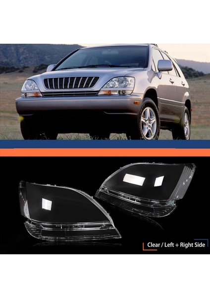 1 Çift Araba Far Lens Kapağı Kafası Işık Lambası Gölge Kabuk Lens Lens Lambası Lexus RX300 1998 1999 2000 2001 2002 (Yurt Dışından) fiyatları