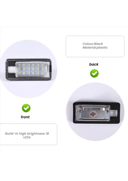 Araba LED Lisans Numarası Hafif Lamba Beyaz -Audi A3 S3 8p A4 B6 B7 A5 A6 4f Q7 A8 S8 C6 (Yurt Dışından) indirimleri