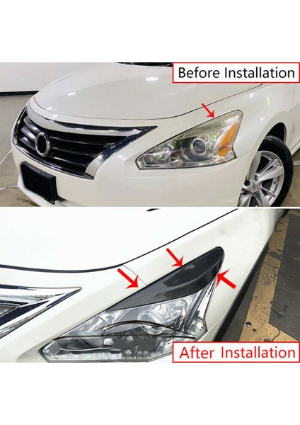 Nissan Altima Tana Için 2013-2015 Kuru Karbon Fiber Ön Far Lambası Kaş Kapağı Kapak Göz Kapağı Kalıplama Şeridi (Yurt Dışından) modelleri