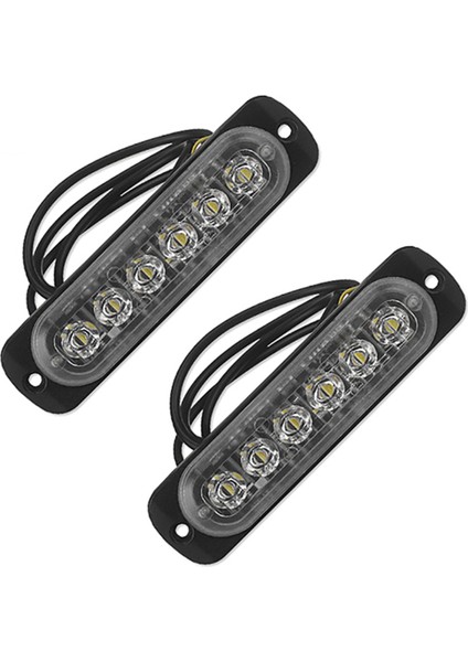 2x 12V-24V 6led Hafif Flaş Acil Durum Araba Aracı Uyarı Flaşı Yanıp Sönüyor (Yurt Dışından)