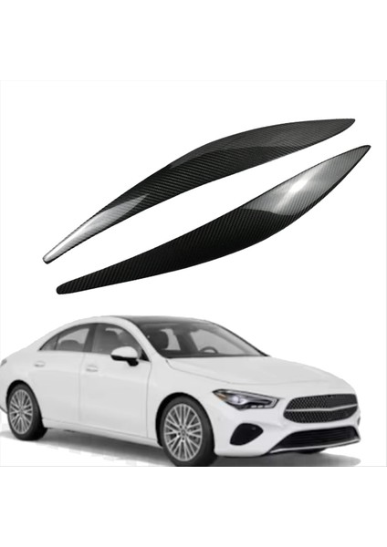 Araba Ön Far Kaş Kafası Işık Göz Kapağı Kaş Karbon Fiber Mercedes-Benz Için Cla-Sınıfı W117 2013-2019 (Yurt Dışından) modelleri