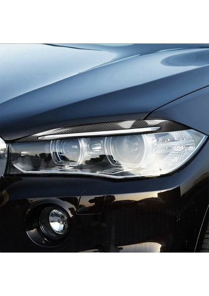 Bmw F15 X5 F85 X5M X6 2014-2018 Için Gerçek Karbon Fiber Araba Far Göz Kapağı Kaş Kapağı (Yurt Dışından) indirimleri