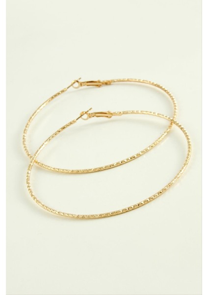 Zikzak Burgulu Metal Halka Küpe 8-9-10 cm