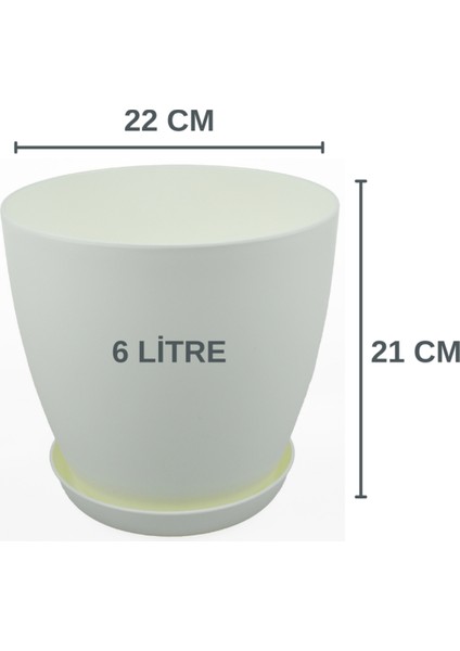 6 Litre Begonya Saksı – 22X21 cm Mat Bitki Saksısı | Iç ve Dış Mekana Uyumlu Dayanıklı Çiçek Saksı fiyatları