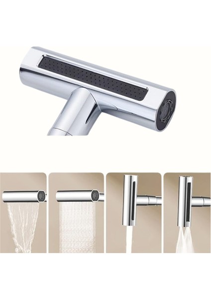 Çok Fonksiyonlu Musluk Başlığı | 4 Su Modu | Geniş Uyumlu Adaptör Seti | Mutfak ve Banyo Uyum indirimleri