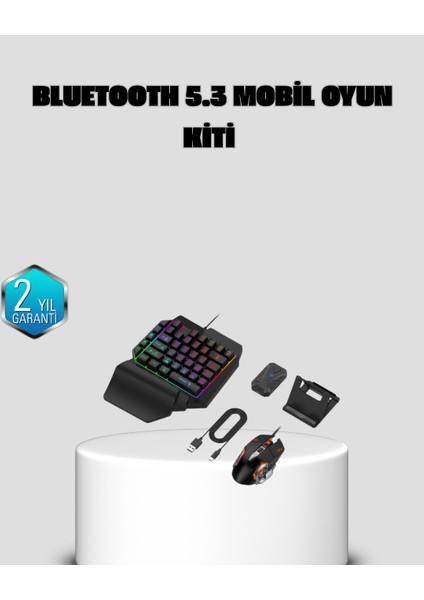 Bluetooth 5.3 Mobil Oyun Konsolu Dönüştürücü Seti 5 Parça Klavye Mouse Kit