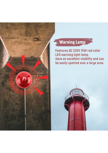 Ac 220V 15W Kırmızı Işık Endüstriyel Sinyal Kulesi Flaş Uyarı Lambası (Yurt Dışından) indirimleri