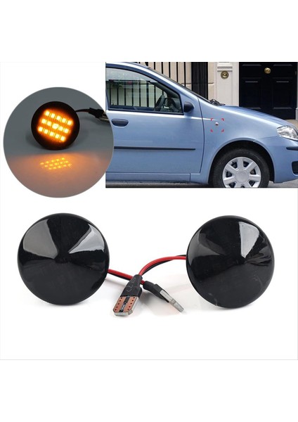 Dinamik Amber LED Turn Sinyal Işığı Fiat Punto 188 1999-2010 Doblo 2001-2005 Yan Işaretçi Çamurluk Işığı (Yurt Dışından) indirimleri