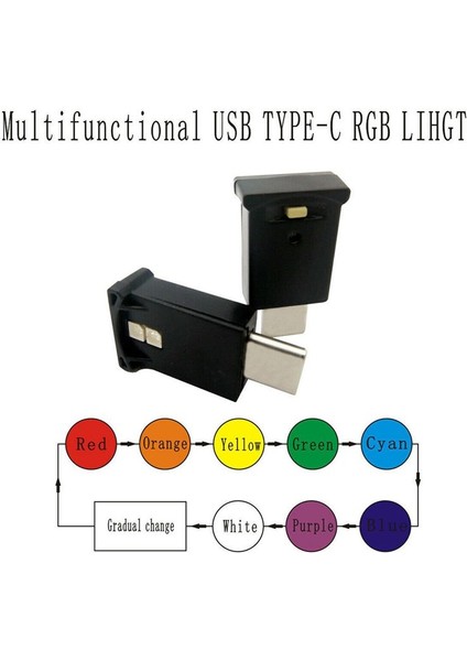Mini Usb-C LED Rgb Işık Parlaklığı Ayarlanabilir 8 Renk Değiştirilebilir Araba Dizüstü Bilgisayarlar Klavye Atmosferi Gece Lambası (Yurt Dışından) modelleri