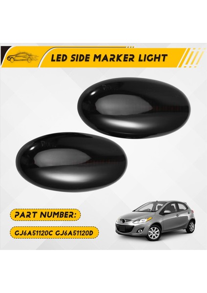 Araba LED Işaretli Işık Dönüş Sinyal Lambası GJ6A51120C GJ6A51120D Mazda 2 2011-2014 3 2004-2009 5 2006-2010 (Yurt Dışından) fırsatları