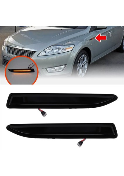 Araba Yan Işaret Işıkları Göstergeleri Lambalar LED Çamurluk Işıkları 1459604 1463784 Ford Mondeo Mk4 2007-2015 (Yurt Dışından) fırsatları