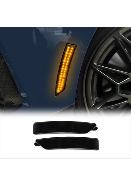 Füme Lens Çamurluk Yan Işaretleyici Reflektörleri Ford Mustang Için Işık 2024 2025 Aksesuarlar Sarı Işık (Yurt Dışından) modelleri